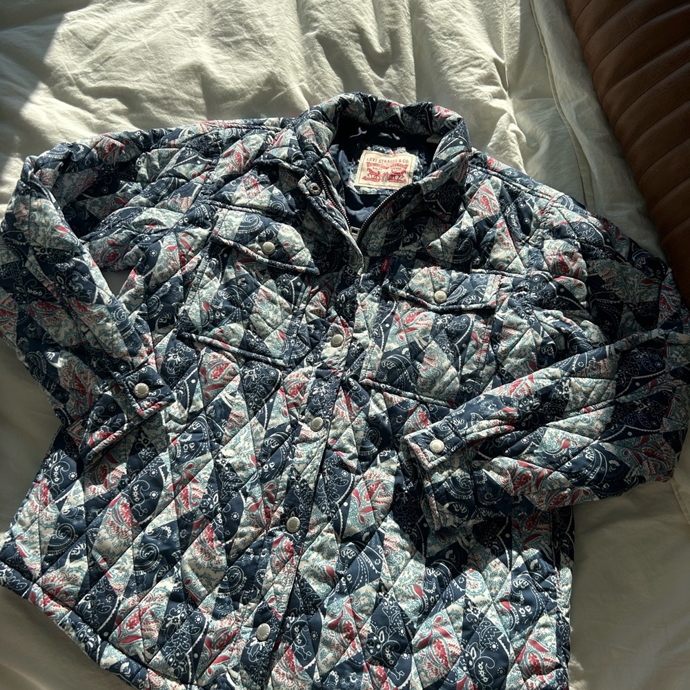 Levi's Blue and Red Quilted Puffer Jacket